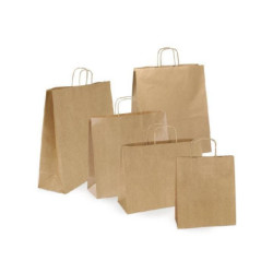 Borsa carta avana sealing cm.36+12x41 manico intrecciato