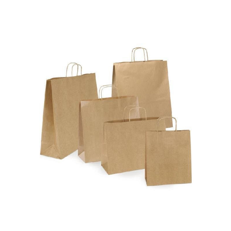 Borsa carta avana sealing cm.36+12x41 manico intrecciato