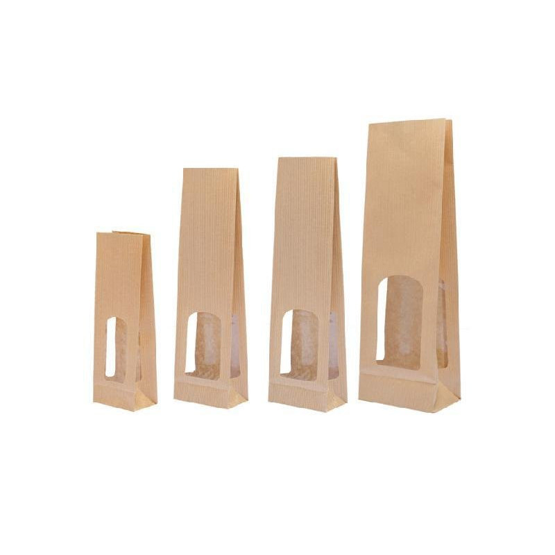 Sacchetti sealing con finestra cm.14+7,5x28 avana sac913na