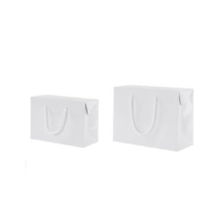 Borsa carta lusso lucida box cm. 24+10x117,5 bianco shb832w