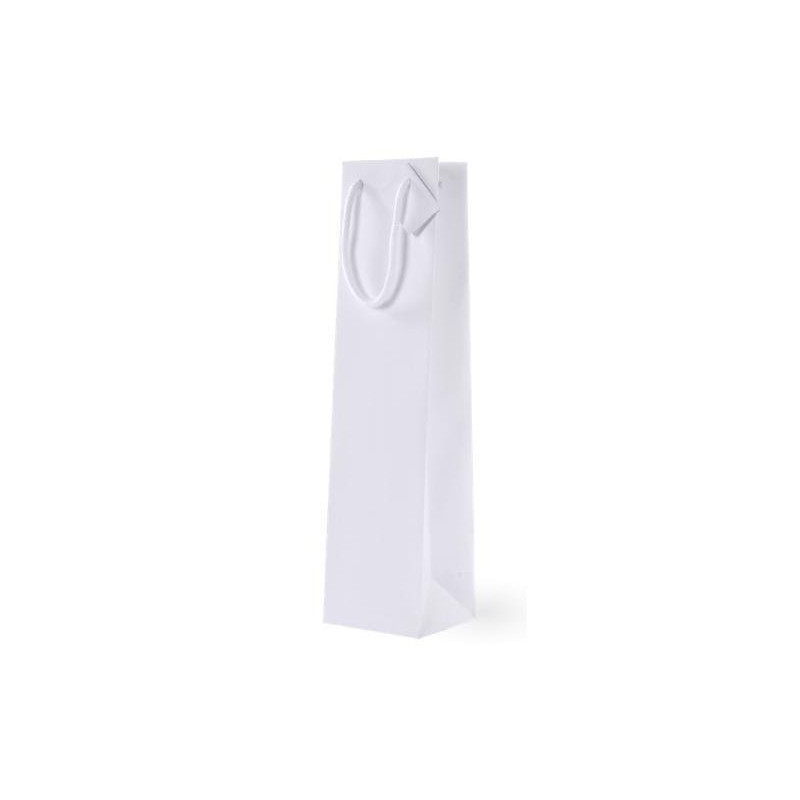 Borsa carta 1 bottiglia cm.10+9x 39 lusso bianco shb881w