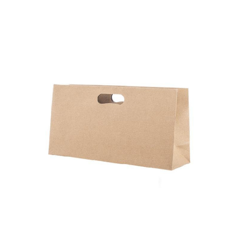 Borsa carta 1 bottiglia cm.35+10 x18 avana manico fagiolo orizz. shb903na