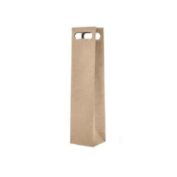 Borsa carta 1 bottiglia cm.11+9x42 avana manico fagiolo shb901na/shp171n