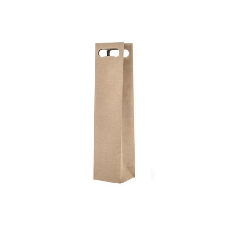 Borsa carta 1 bottiglia cm.11+9x42 avana manico fagiolo shb901na/shp171n
