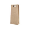 Borsa carta 2 bottiglie cm.18+9x42 avana manico fagiolo shb902na