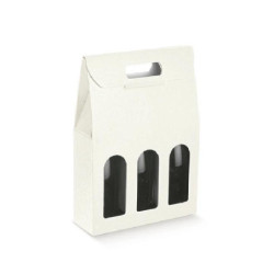 Scatola cartone 3 bottiglie cm.2 7x9x38 bianco ondulato