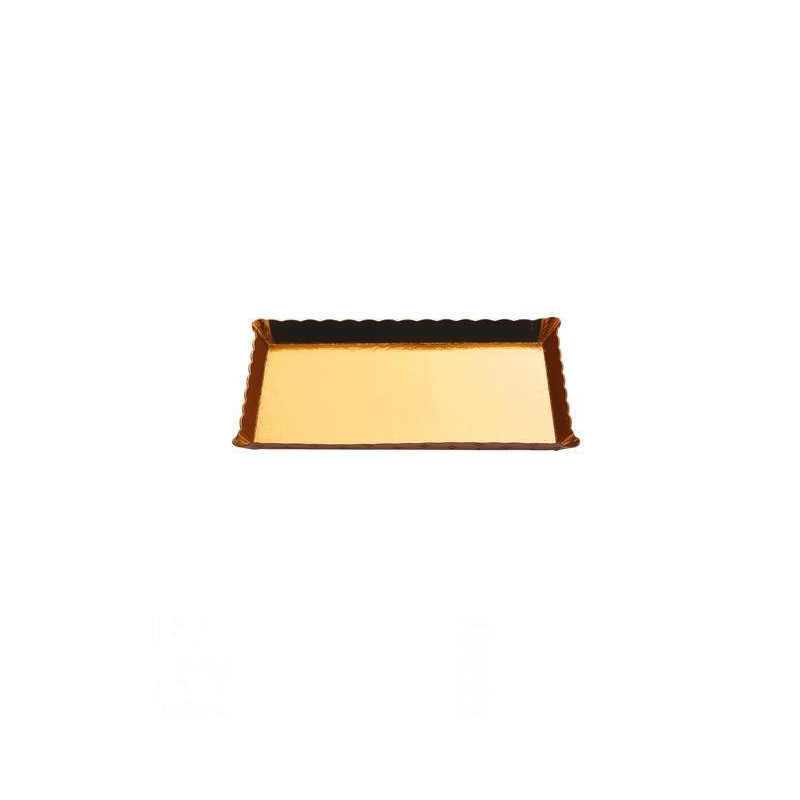 Vassoi cartone accoppiato oro cm . 8x13 per alimenti pz.400