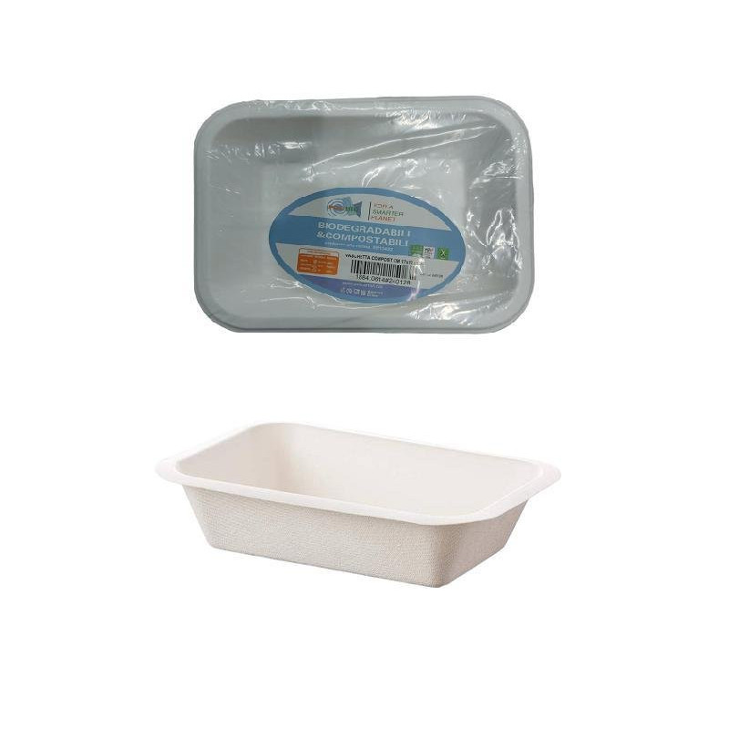 Vaschette polpa cellulosa bio ml.450 cm.10,5x17x4 pz.50 pulp patatine