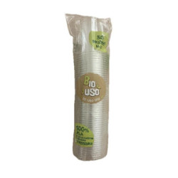 Bicchieri plastica biodegradabile pla cc.166 pz.50 bio uso
