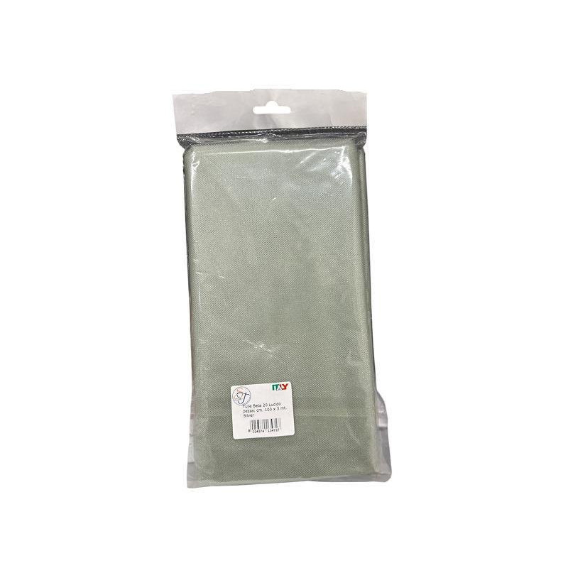 Nastro tulle beta cm.100 x mt.3 argento