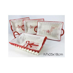 Cesto rettangolare con manici fo derato cm.25x17x8 art.708181