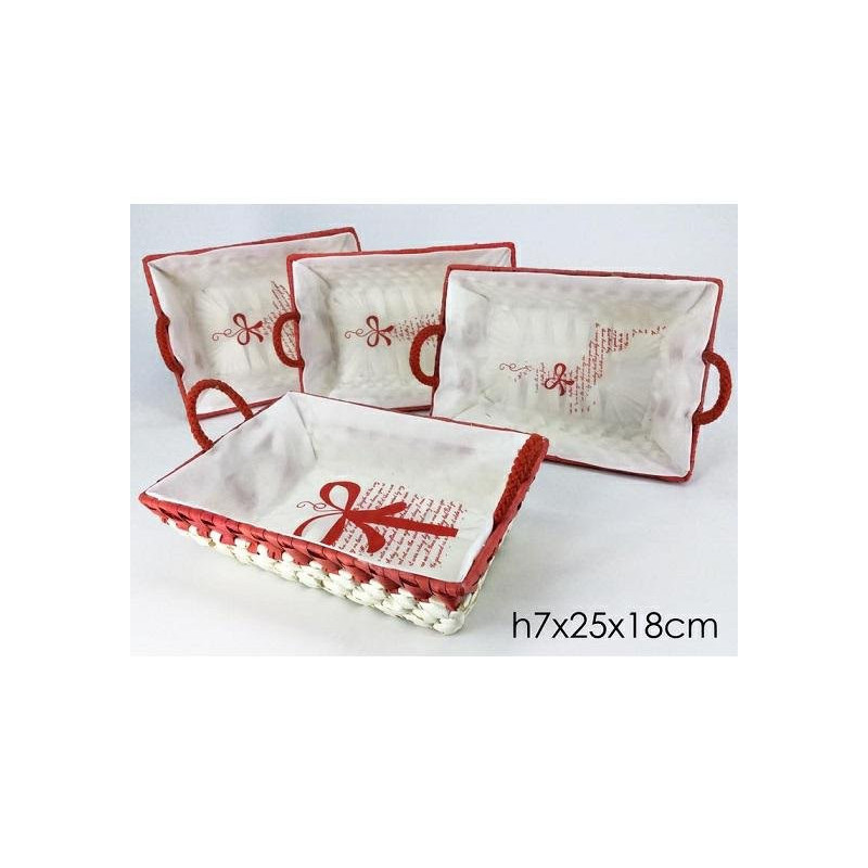 Cesto rettangolare con manici fo derato cm.25x17x8 art.708181