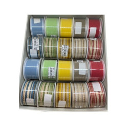 Nastrino stoffa mm.40 mt.3 bob t ex tessuto colori assortiti art.9613