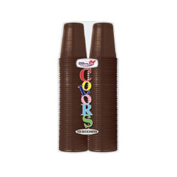 Dopla bicchieri plastica cc.200 pz.100 (50+50) marrone cioccolato