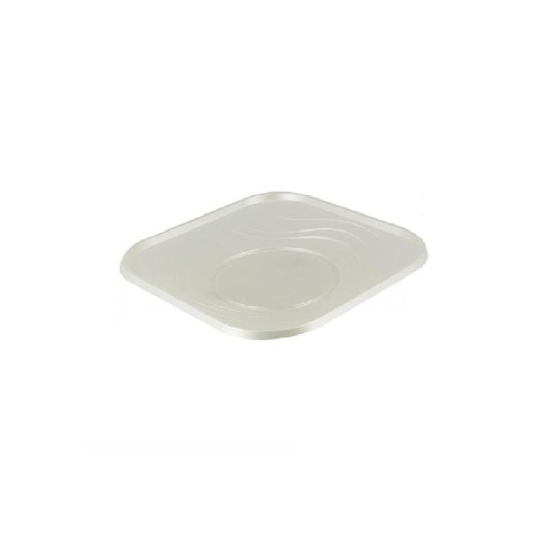 X-table piatto dessert quadrato cm.18x18 pz.25 polipropilene perla