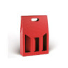 Scatola cartone 3 bottiglie cm.2 7x9x38 rosso ondulato art.vn3s/cro