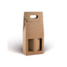 Scatola cartone 2 bottiglie cm.18x9x41 avana ondulato art.vn2bs/cav
