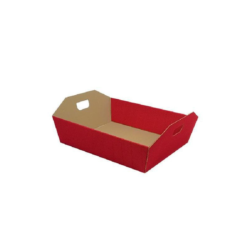 Cesto cartone ondulato rosso cm. 34x29x10 art.1610w/cro con maniglie