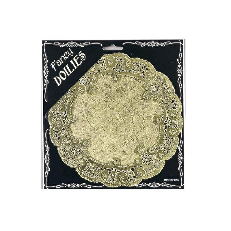 Trinati pizzo oro rotondo cm.33 pz.8 art. 25326