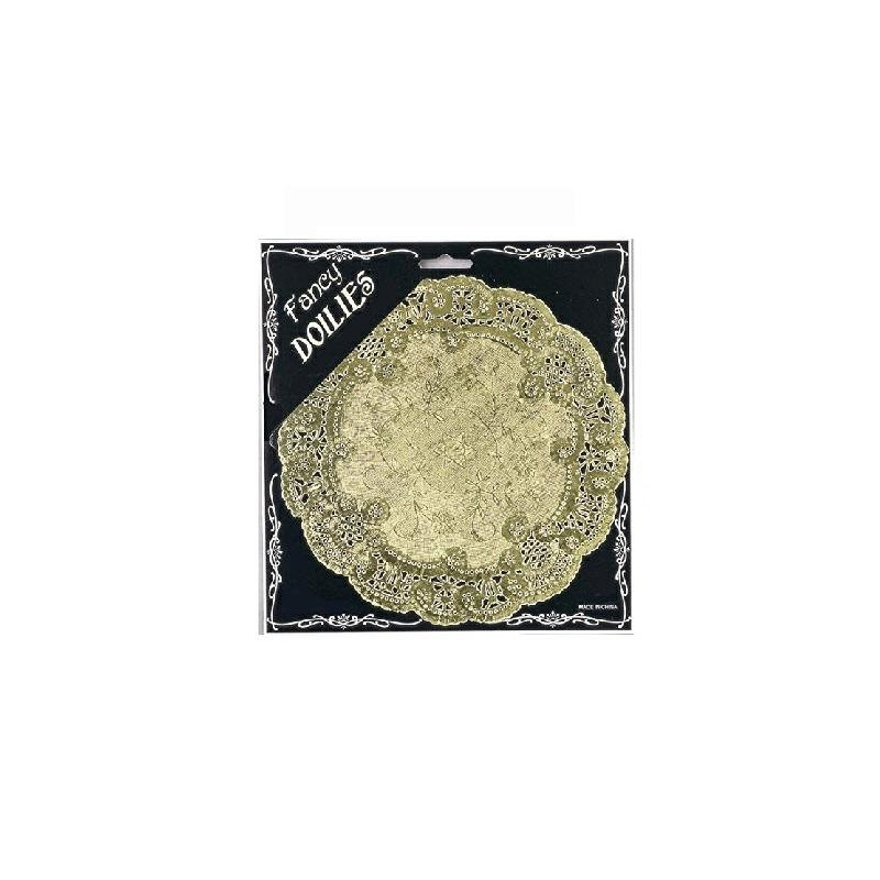 Trinati pizzo oro rotondo cm.10 pz.40 art. 25328