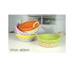 Cesto rotondo con manici foderat o diam.22x8 art.789018