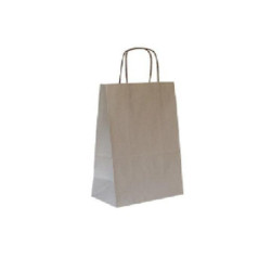 Borsa carta duplex cm.16+ 8x21 manico intrecciato tortora