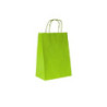 Borsa carta duplex cm.22+12x31 manico intrecciato verde acido