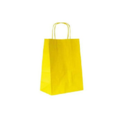 Borsa carta duplex cm.16+ 8x21 manico intrecciato giallo