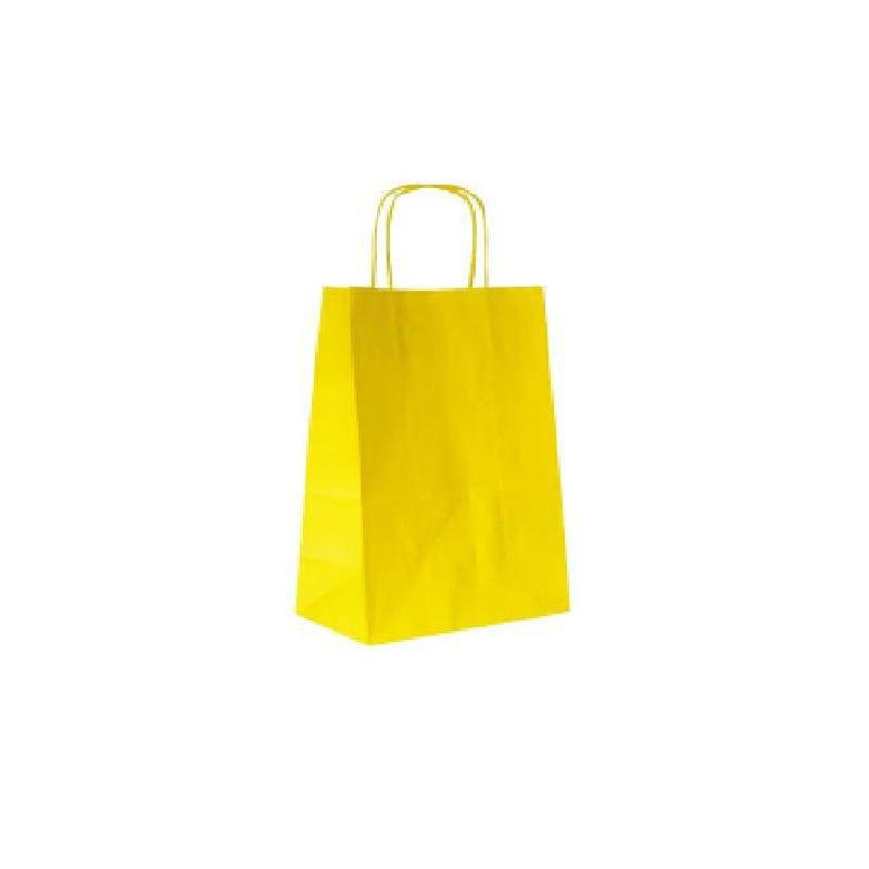 Borsa carta duplex cm.16+ 8x21 manico intrecciato giallo