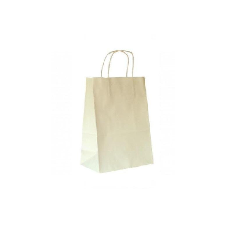 Borsa carta duplex cm.26+12x36 manico intrecciato ecru