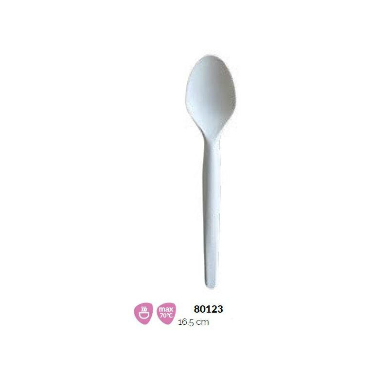 Cucchiaio plastica biodegradabil e mater-bi ecozema max 70 c art.80123