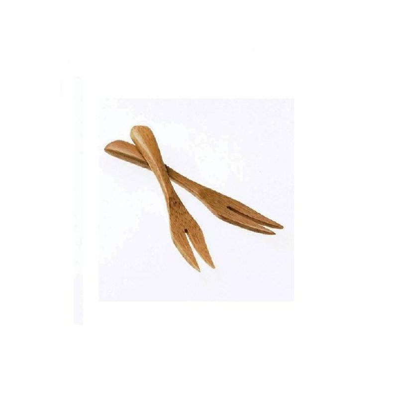 Forchettina in bamboo naturale c m.9 pz.12