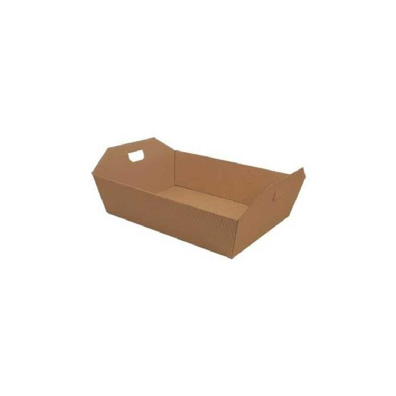 Cesto cartone ondulato avana cm. 34x29x10 art.1610w/cav con maniglie