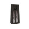 Borsa carta 2 bottiglie cm.17+8, 5x37 nero con finestra bca336n/shp151n