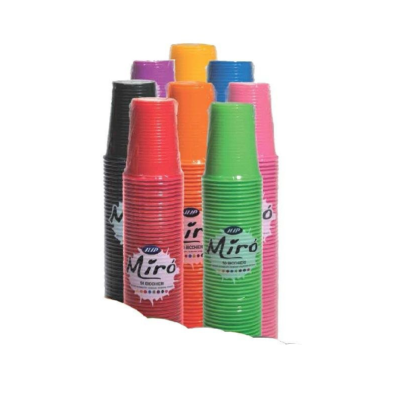 Bicchieri plastica miro cc200 pz.50 neri
