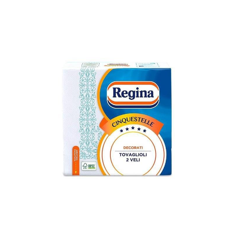 Regina tovaglioli 5 stelle decorati 2 veli cm.38x38 pz.43