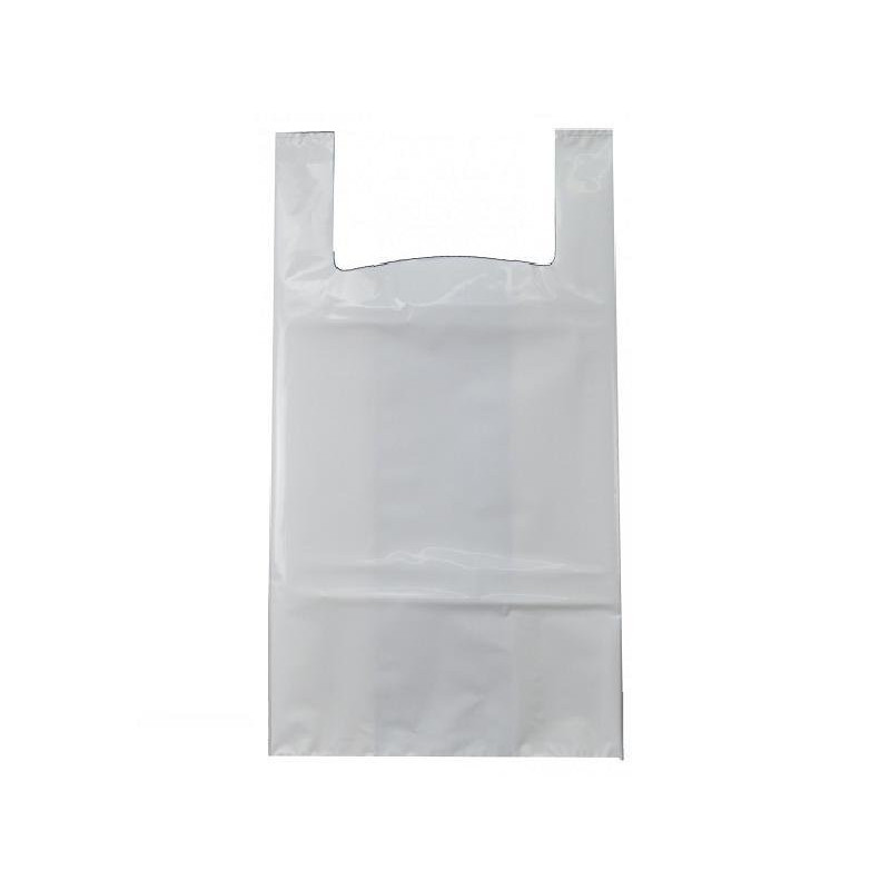 Shopper plastica riciclata cm.50+30x80 my100 manico canottiera bianche
