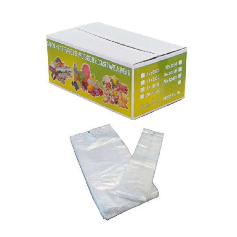 Sacchetti hd a strappo cm.17+10x35 per alimenti