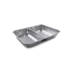 Contenitore alluminio art.123/r23g cm.22x17x2,9 2 scomparti