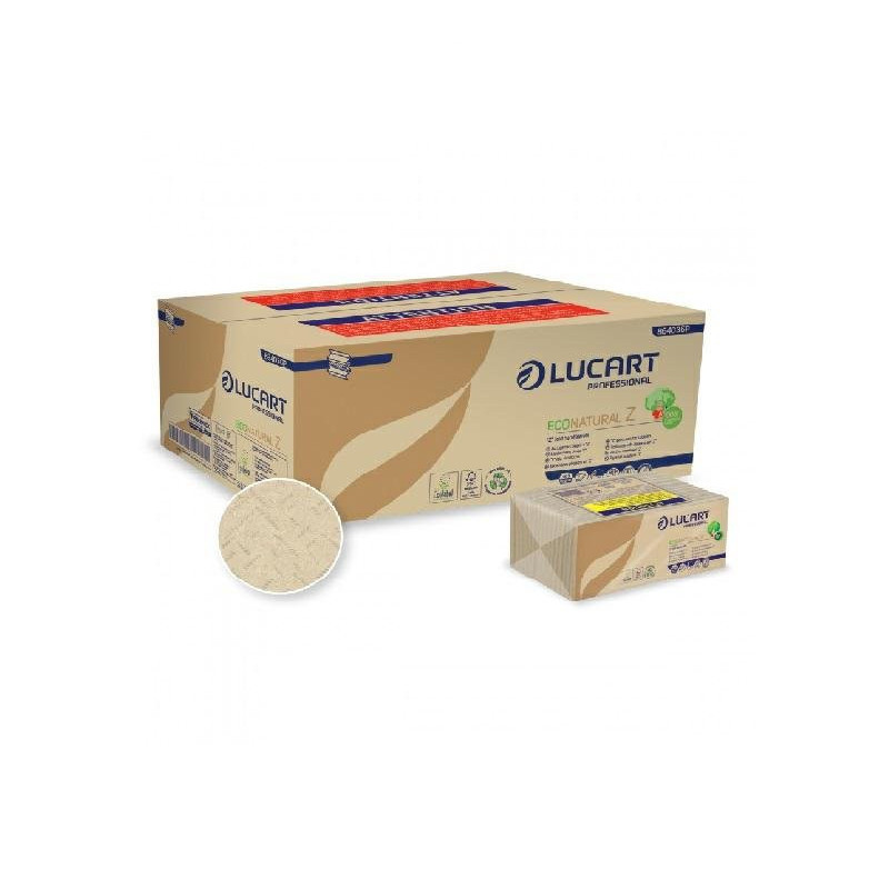 Lucart natural asciugamani a z pz.220 carta reciclata goffrata