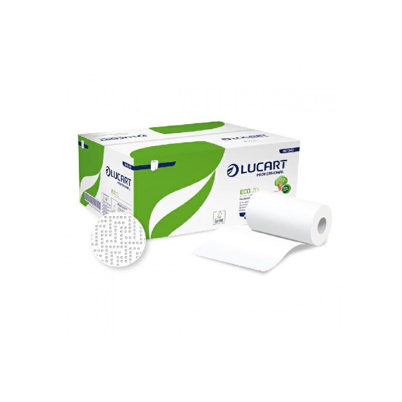 Lucart eco asciugamani rotolo 2 veli 190 strappi mt.70 carta reciclata