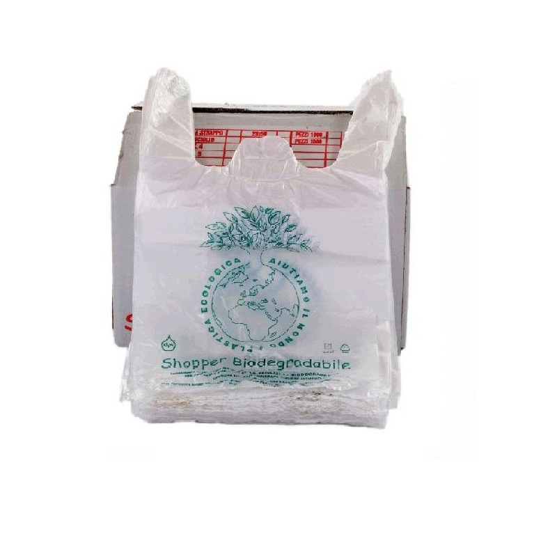 Shopper bio mater-bi/bio-compost maxi 30x60 pz.500 gr.11,5 bianche