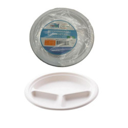 Piatti polpa cellulosa bio piani triscomparto cm.26 pz.50