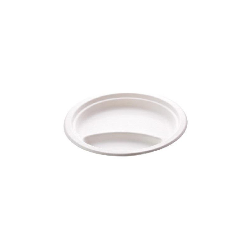 Piatti polpa cellulosa bio piani cm.23 biscomparto pz.50 ecozema max70 c