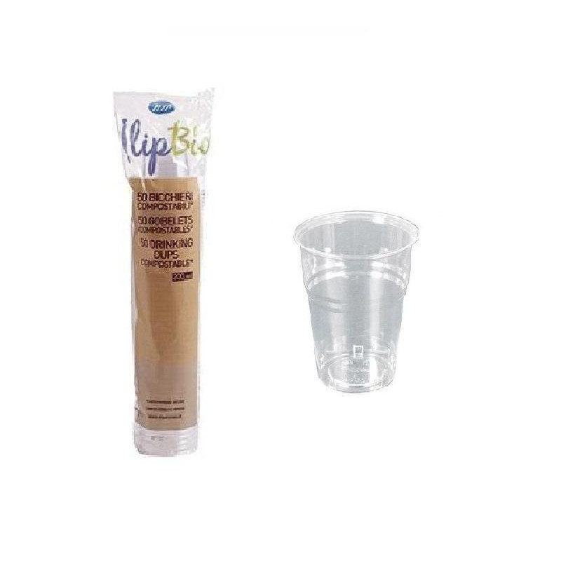 Bicchieri plastica biodegradabile pla cc.250 pz.50 ilip