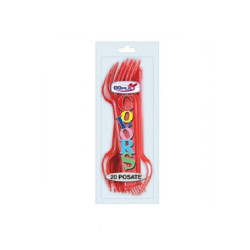 Forchette plastica pz.20 rosse 