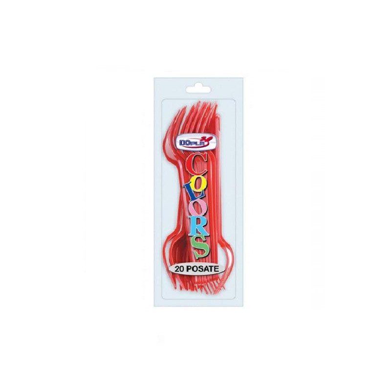Forchette plastica pz.20 rosse