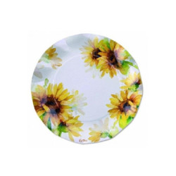 Piatti cartoncino cm.24 pz.10 fo ndi girasole