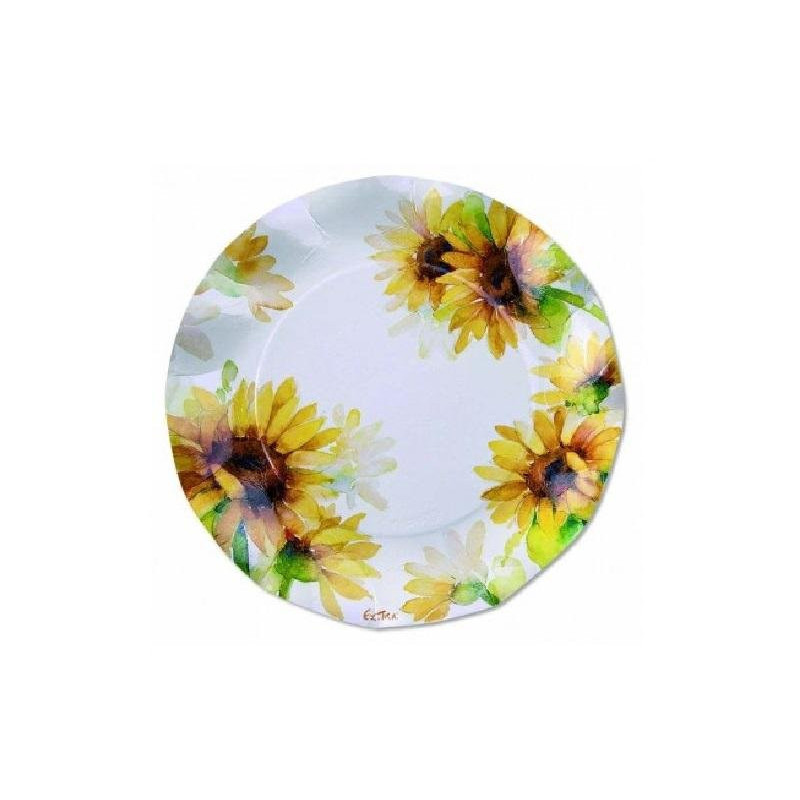 Piatti cartoncino cm.24 pz.10 fo ndi girasole
