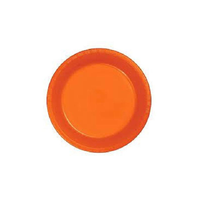 Piatti plastica piani rigidi pz. 50 arancio